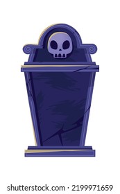halloween gravestone and skull isolated icon