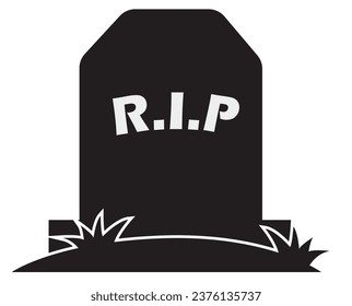Halloween Gravestones silhouette isolated on white background.