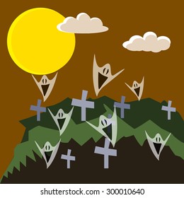Halloween graveyard