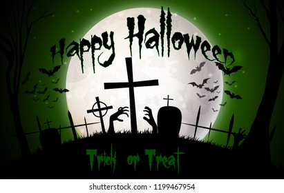 Halloween graveyard background