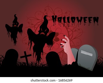 halloween graveyard background, wallpaper