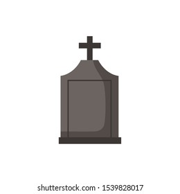 halloween graveyard cemetery isolated icon vector illustration design