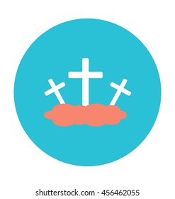 Halloween Graveyard Colored Vector Icon