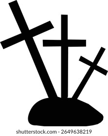 Halloween graveyard silhouette vector illustration white background