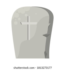 halloween graveyard tomb cemetery icon vector illustration design