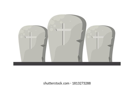 halloween graveyards tombs cemetery icons vector illustration design