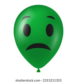 Halloween green balloon illustration with scary and funny face