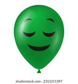 Halloween green balloon illustration with scary and funny face