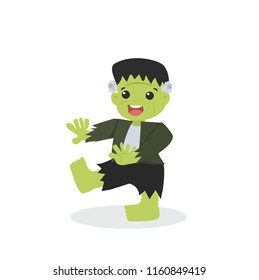 Halloween green Frankenstein character