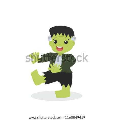 Halloween green Frankenstein character
