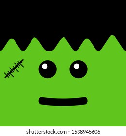 halloween green monster head vector