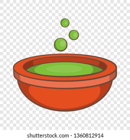 Halloween green potion and bubbles icon in cartoon style isolated on background for any web design 