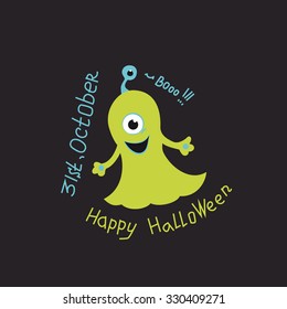 Halloween. Green spook for your artworks. 