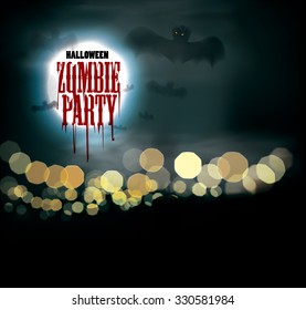 Halloween greeting card background. High quality vector illustration.