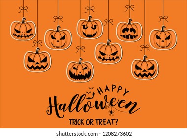 Halloween greeting card or background. vector illustration.