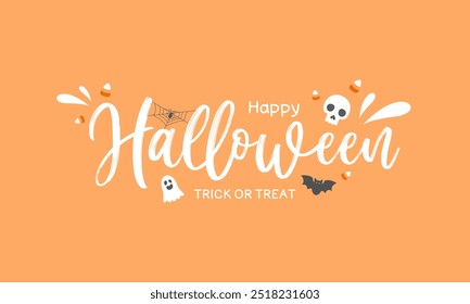 Cartão de saudação de Halloween ou fundo. ilustração vetorial.