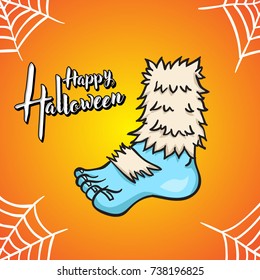 Halloween greeting card and bigfoot background