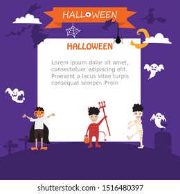 Halloween greeting card. Creative frame vector