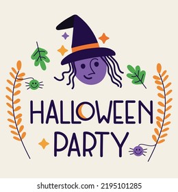 Tarjeta de saludo de Halloween lindo vector