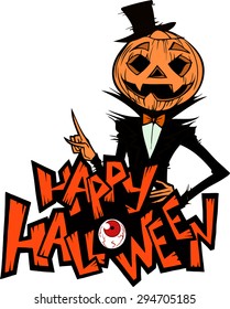 Halloween greeting card with an elegant Jack O Lantern