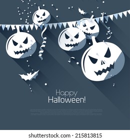Halloween greeting card - flat design style 