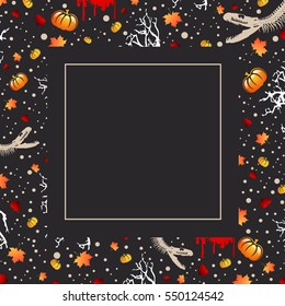 Halloween Greeting Card With Frame and Copyspace