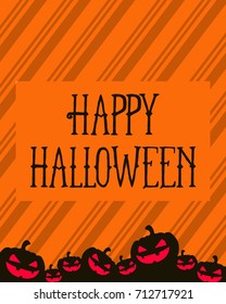 Halloween greeting card orange background