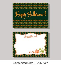 Halloween greeting card with originally written text "Happy Halloween!". Vector clip art.