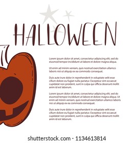 Halloween greeting card and pumpkin jack o lantern background. Halloween invitation or background. With a place for text. Vector illustration