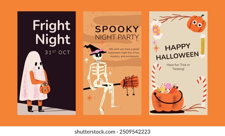 Halloween greeting card template vector