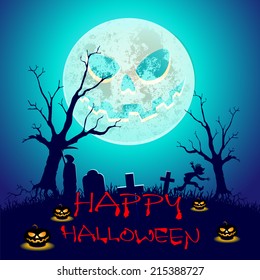 halloween greeting card, vector illustration