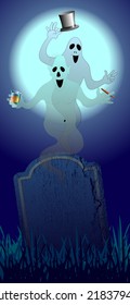 halloween greeting card, vector illustration, clip art