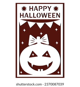 A Halloween greeting card. Vector illustration in honor of Halloween with a pumpkin. Design of flyer templates, banners, posters.