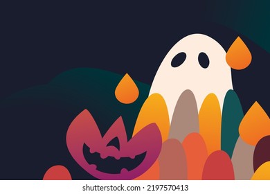 Halloween greeting cards background. Halloween illustration template for banner, poster, flyer, sale, and all design.