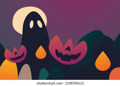 Halloween greeting cards background. Halloween illustration template for banner, poster, flyer, sale, and all design.