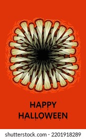 halloween greeting cards. scary monster teeth.  vector background