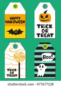 Halloween Greeting Cards set. Vector illustration.