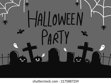 Halloween greeting design vector illustration. Party halloween poster.