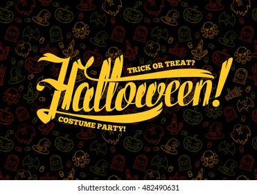 Halloween greeting message design background. Vector illustration