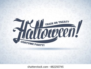 Halloween greeting text design isolated on white background. Vector illustration