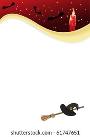 Halloween greetings card blank. Vector illustration.