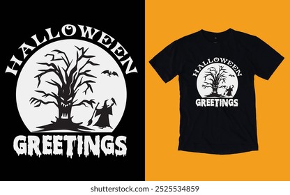 Halloween greetings t shirt, Halloween t shirt design