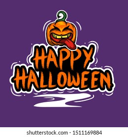 Halloween Greetings unique style with funny pumpkin head