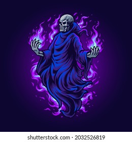 the halloween grim reaper illustration