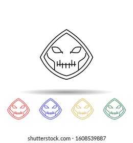 halloween grim reaper multi color style icon. simple thin line, outline vector of halloween icons for ui and ux, website or mobile application