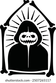 Halloween grim reaper scary sketch hand draw vector image