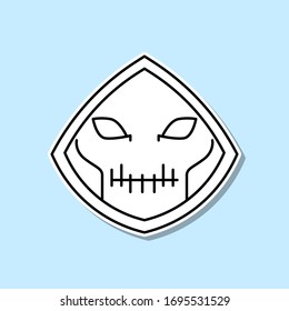 Halloween grim reaper sticker icon. Simple thin line, outline vector of halloween icons for ui and ux, website or mobile application