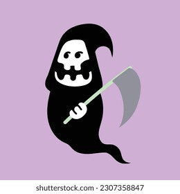 Halloween Grim Reaper Vector Icon Art