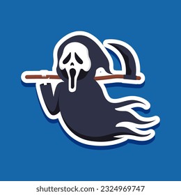 Halloween grim reaper vector illustration. cartoon, icon, sticker. Vector eps 10