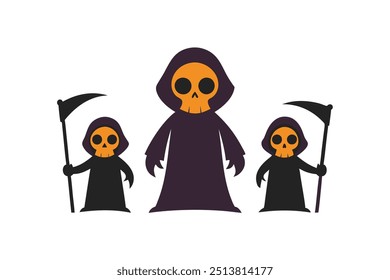 Ilustración vectorial de Halloween Grim Reaper